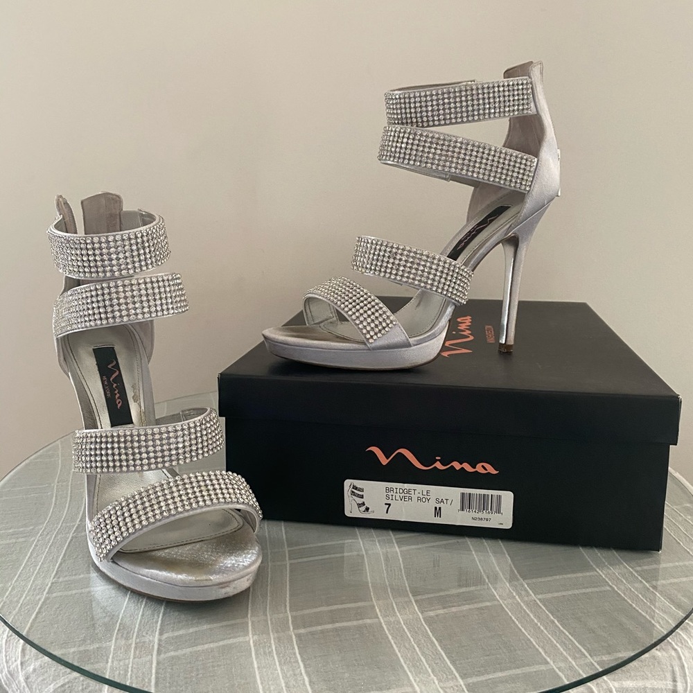 Silver Strap Nina Heel💎
